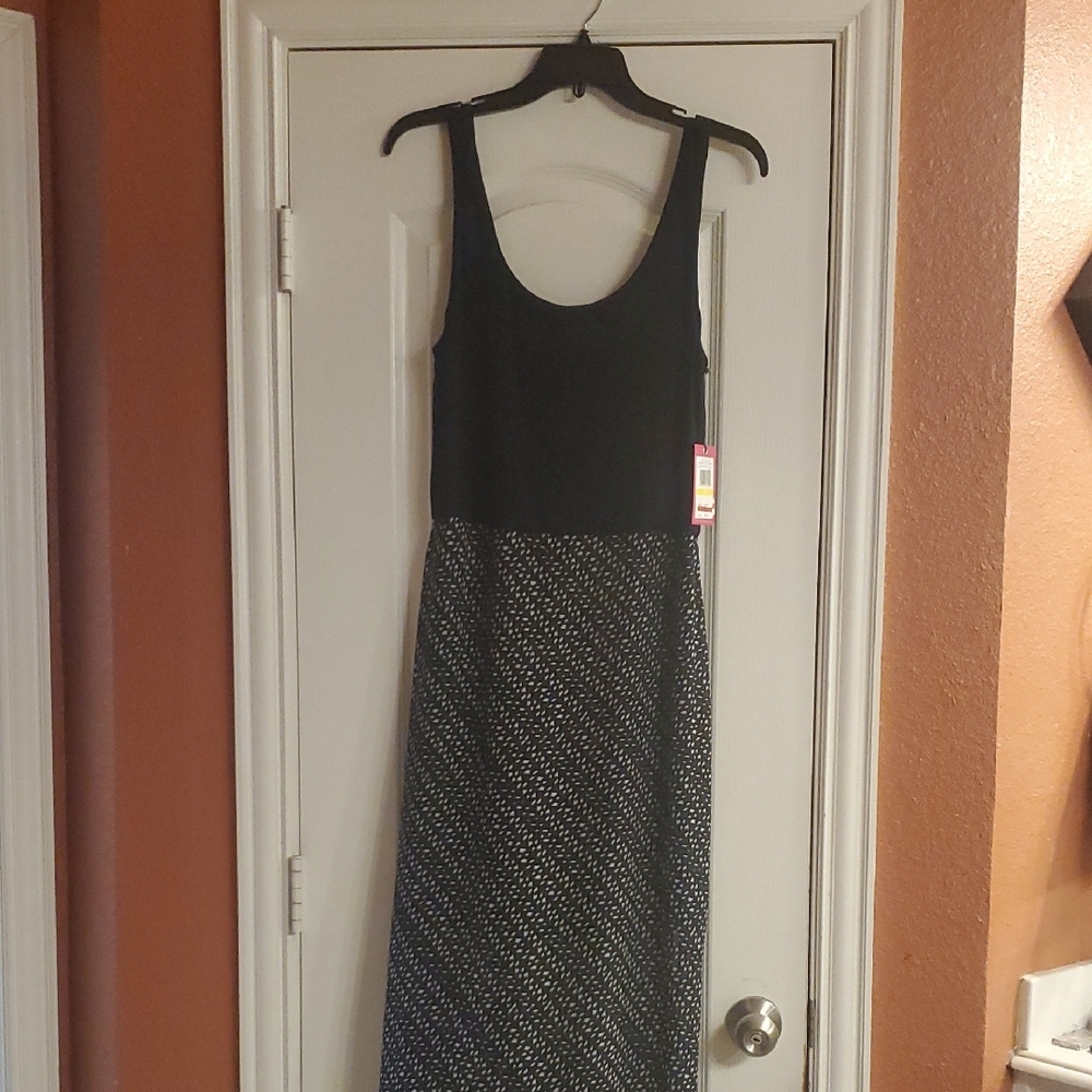 Elegant Black and White Polka Dot Dress